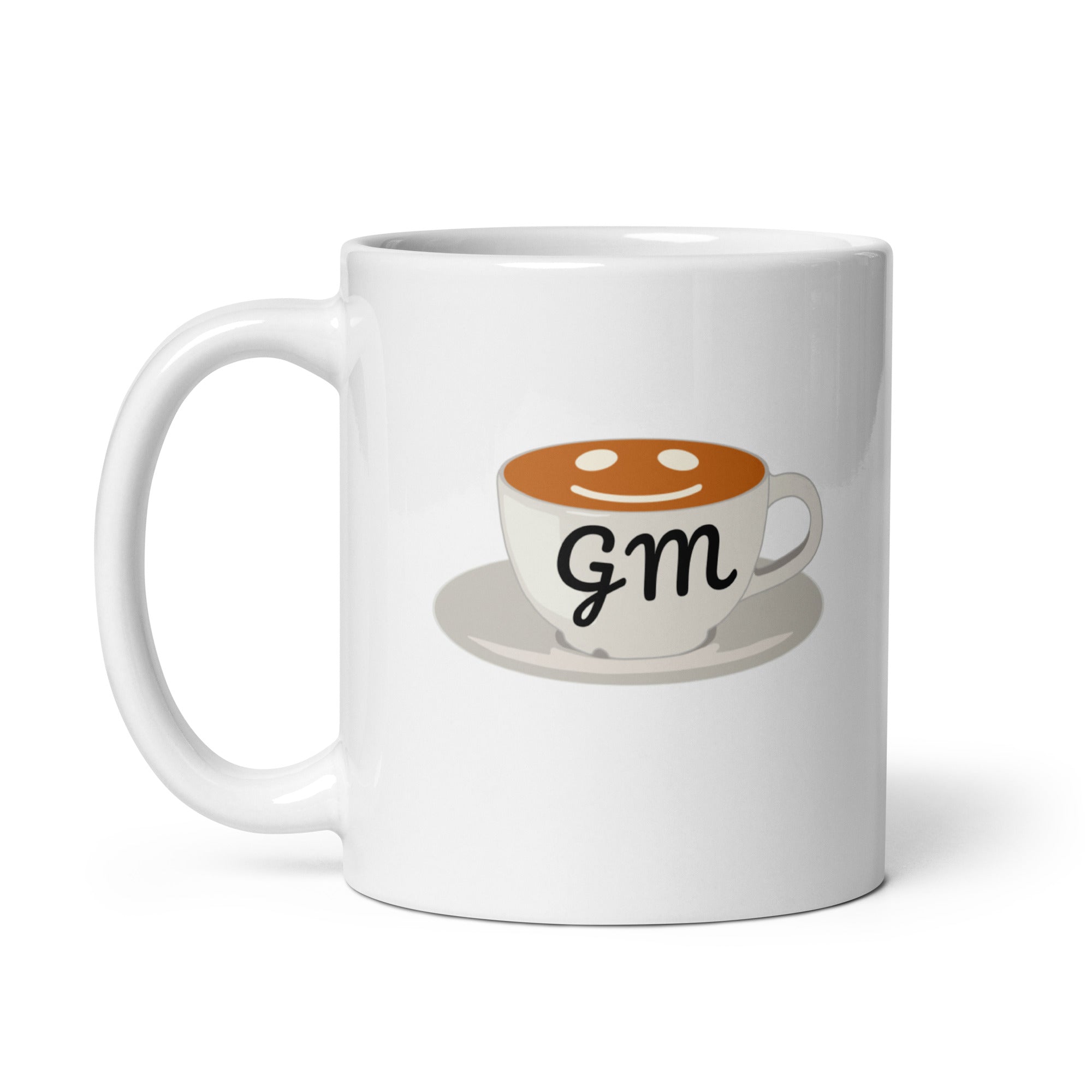 gm Glossy Ceramic Mug Dishwasher Safe Microwave Friendly Fun Everyday Use
