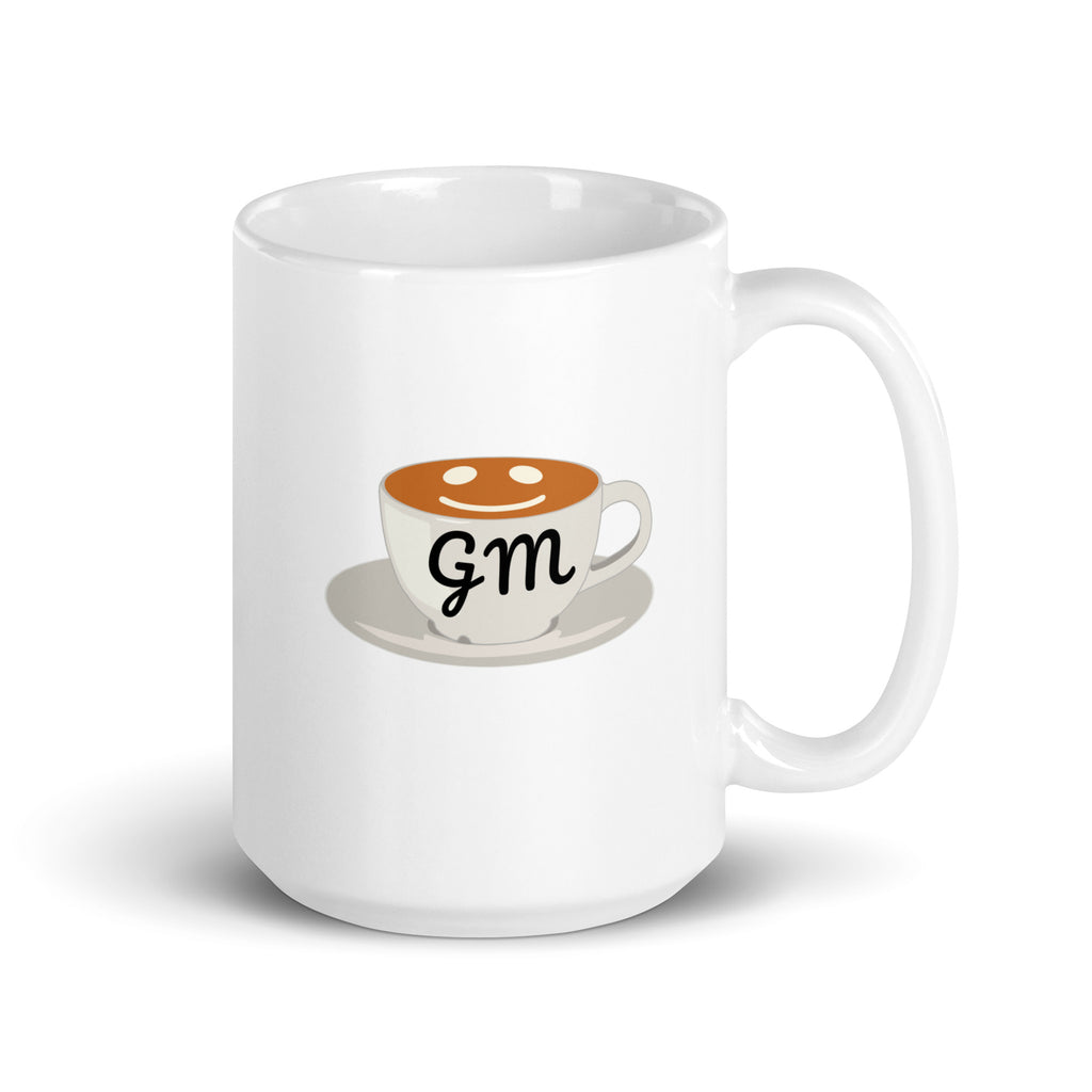 gm Glossy Ceramic Mug Dishwasher Safe Microwave Friendly Fun Everyday Use