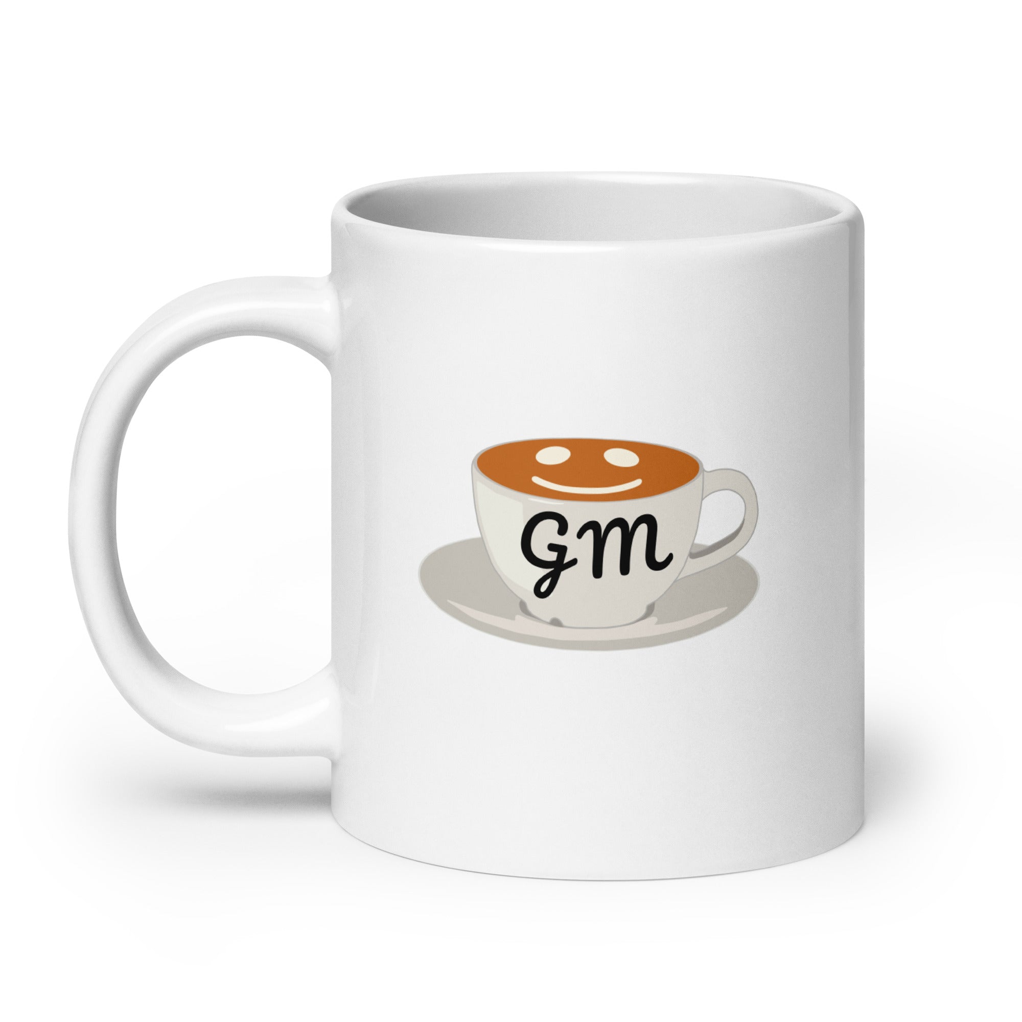 gm Glossy Ceramic Mug Dishwasher Safe Microwave Friendly Fun Everyday Use