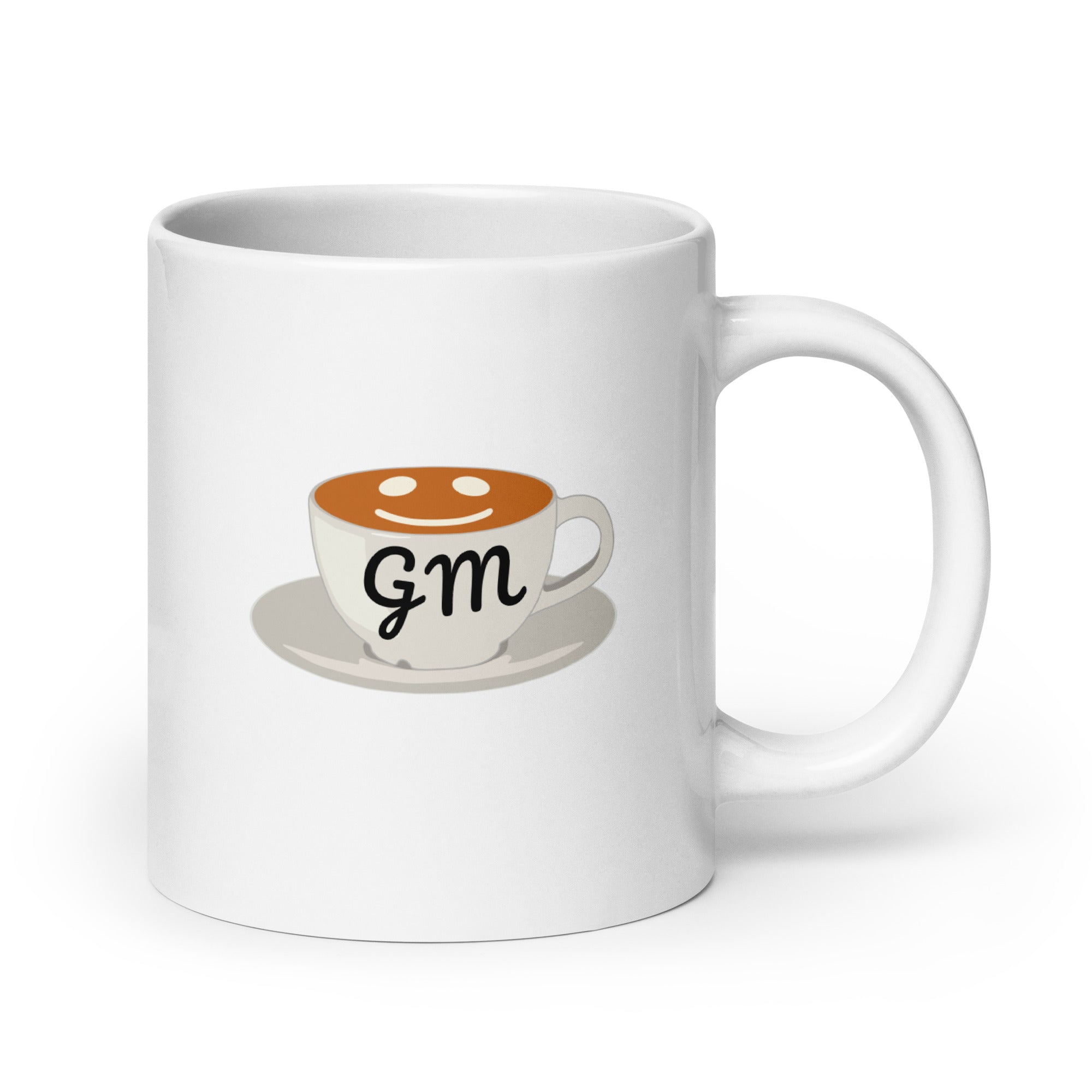 gm Glossy Ceramic Mug Dishwasher Safe Microwave Friendly Fun Everyday Use